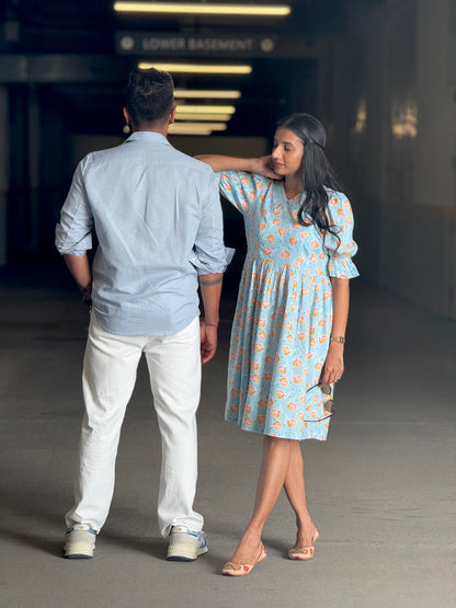 #MBA1904 Light blue floral dress