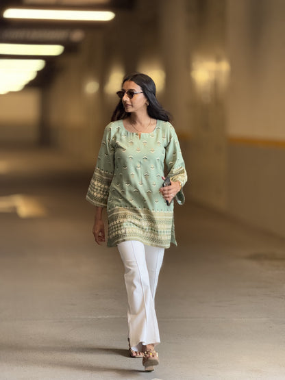 #MBA1906 Pistachio short Kurti