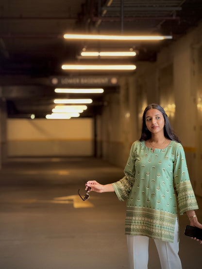 #MBA1906 Pistachio short Kurti