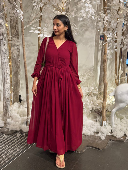 #MBA1808 Bridesmaid gown- Maroon