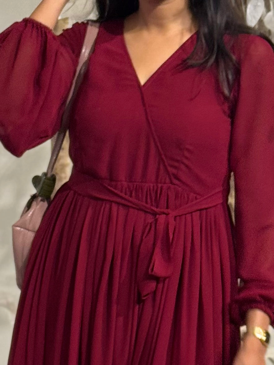 #MBA1808 Bridesmaid gown- Maroon