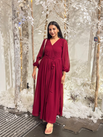 #MBA1808 Bridesmaid gown- Maroon