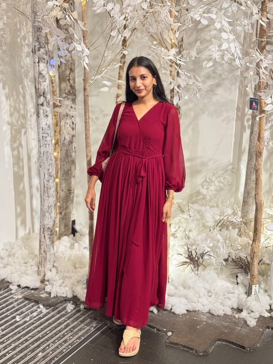 #MBA1808 Bridesmaid gown- Maroon