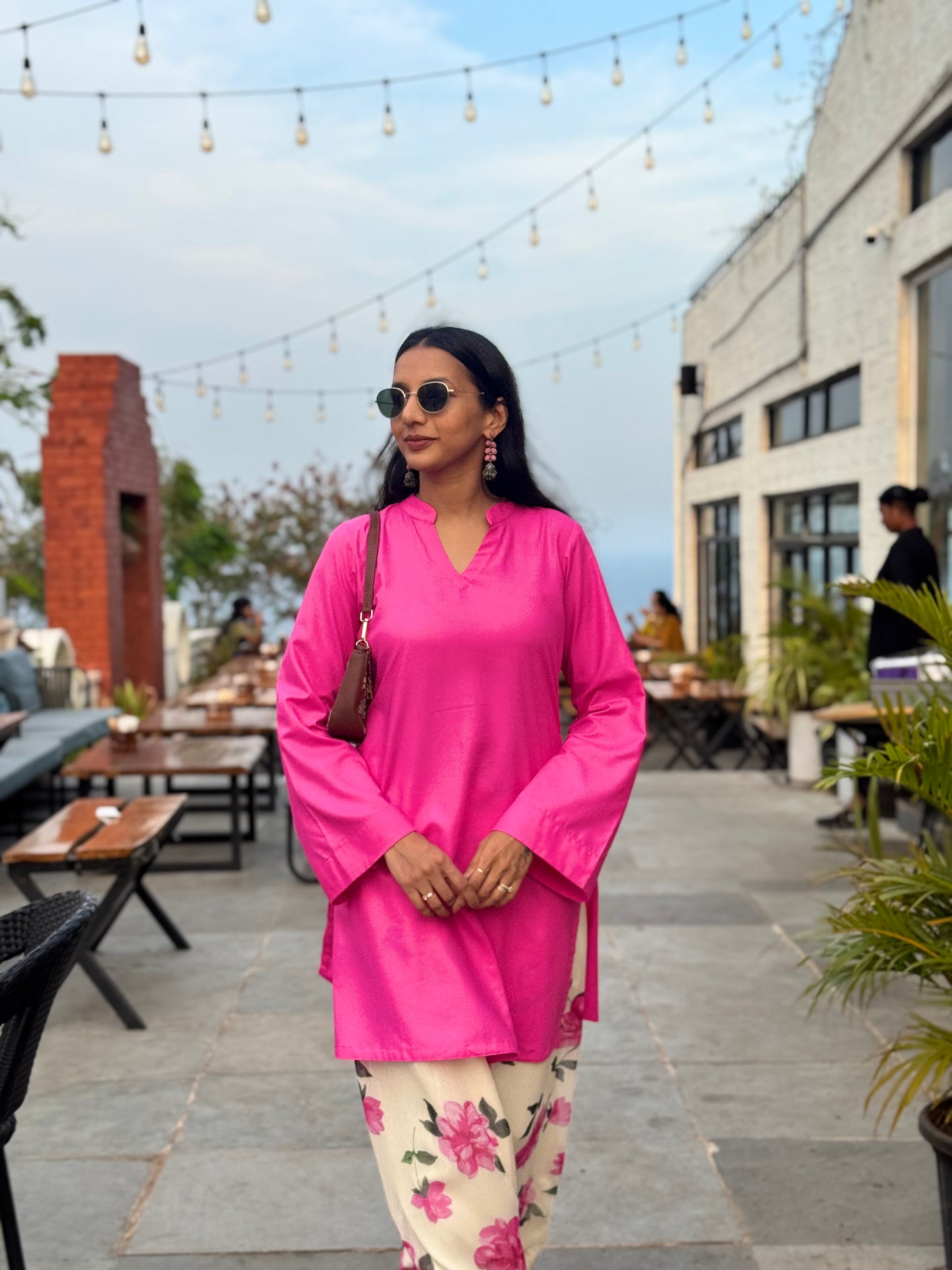 #MBA2108 Pink Vintage rose Farsi- kurta salwar set