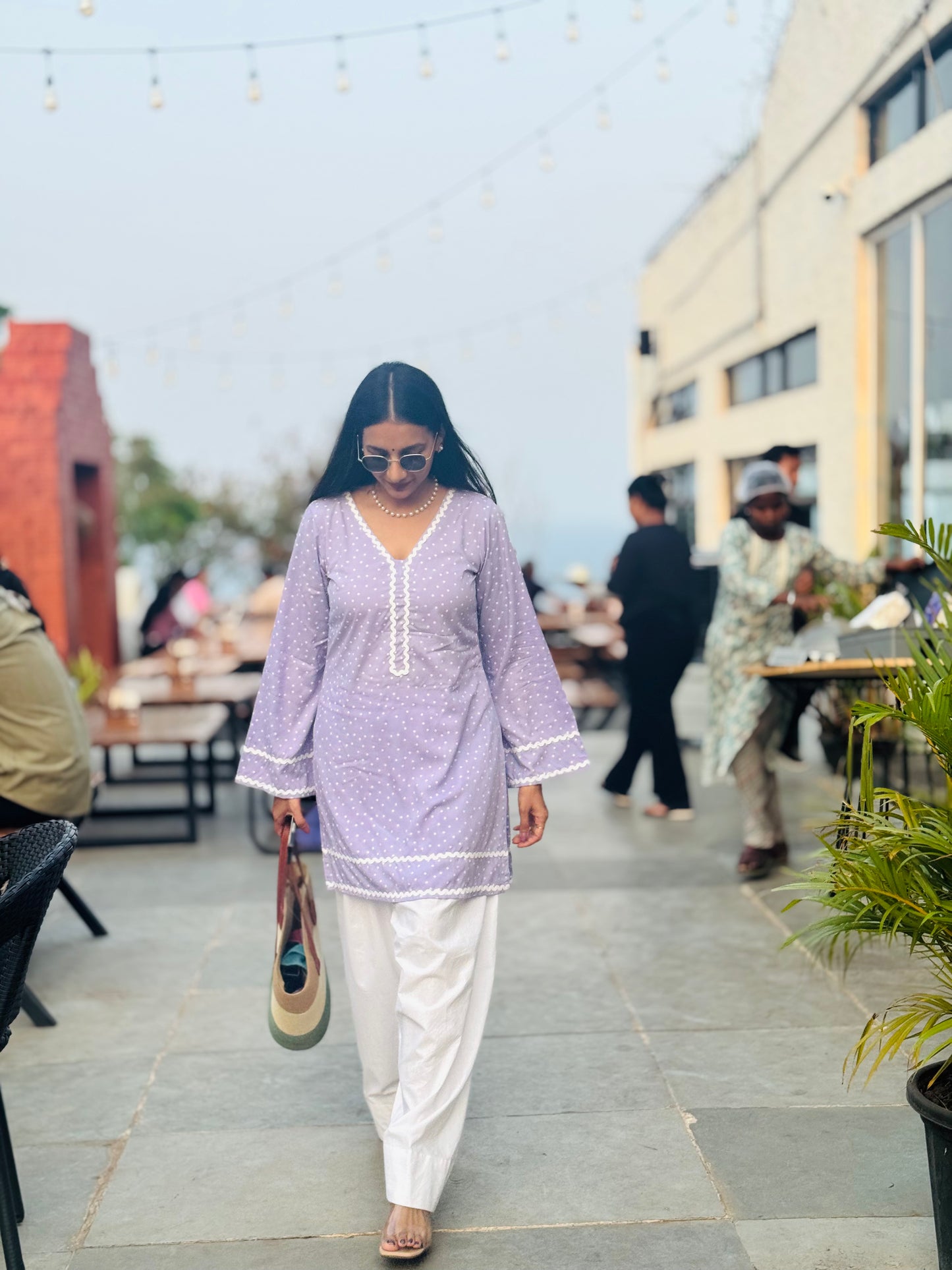 #MBA2116 Lavender Polka Kurta