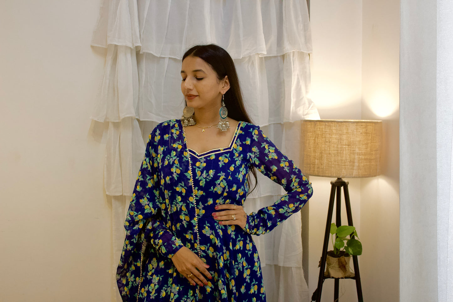 #MBA1941 Nimsha floral anarkali and dupatta