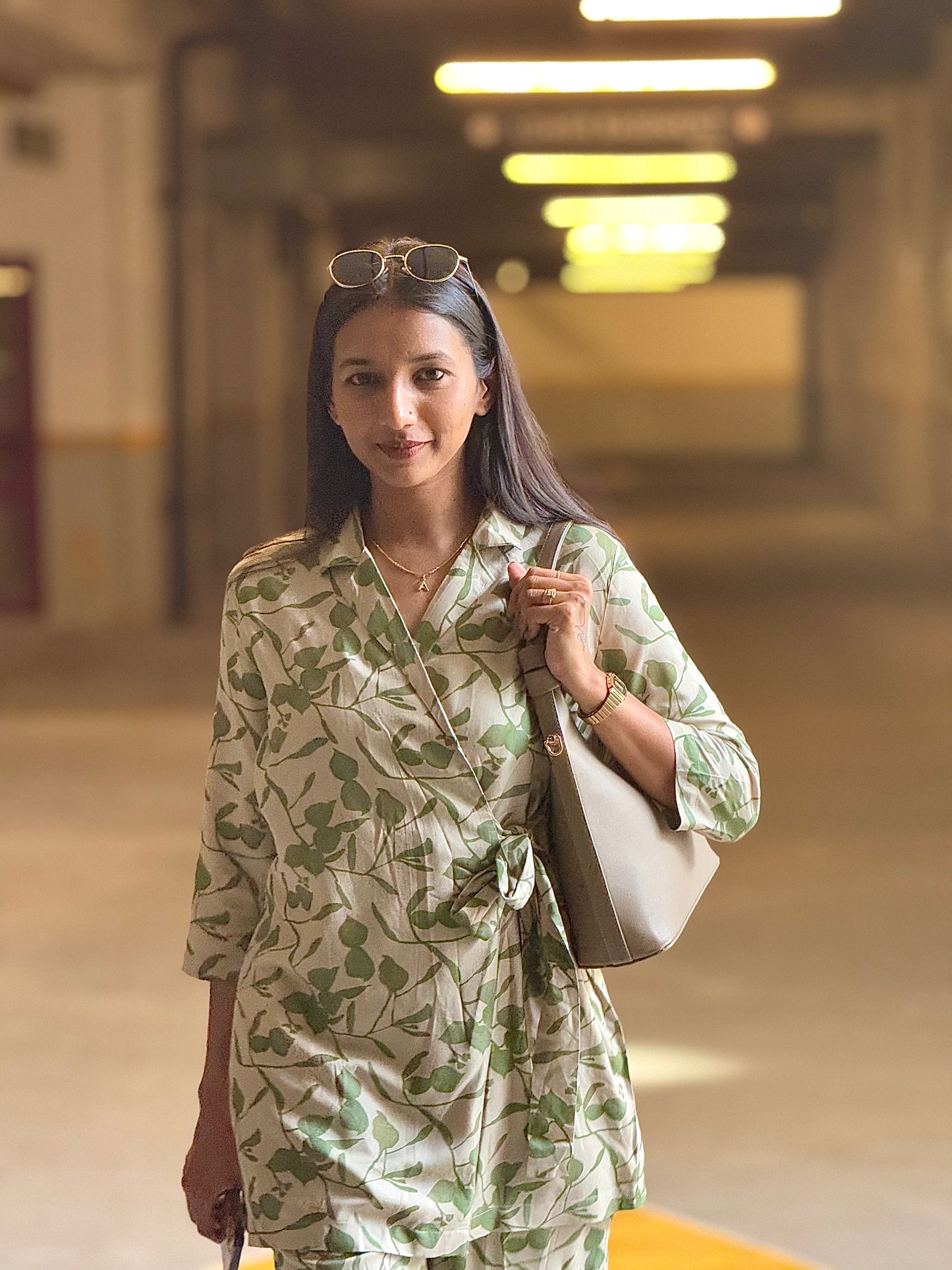 #MBA1938 Wrap co-ord set-green