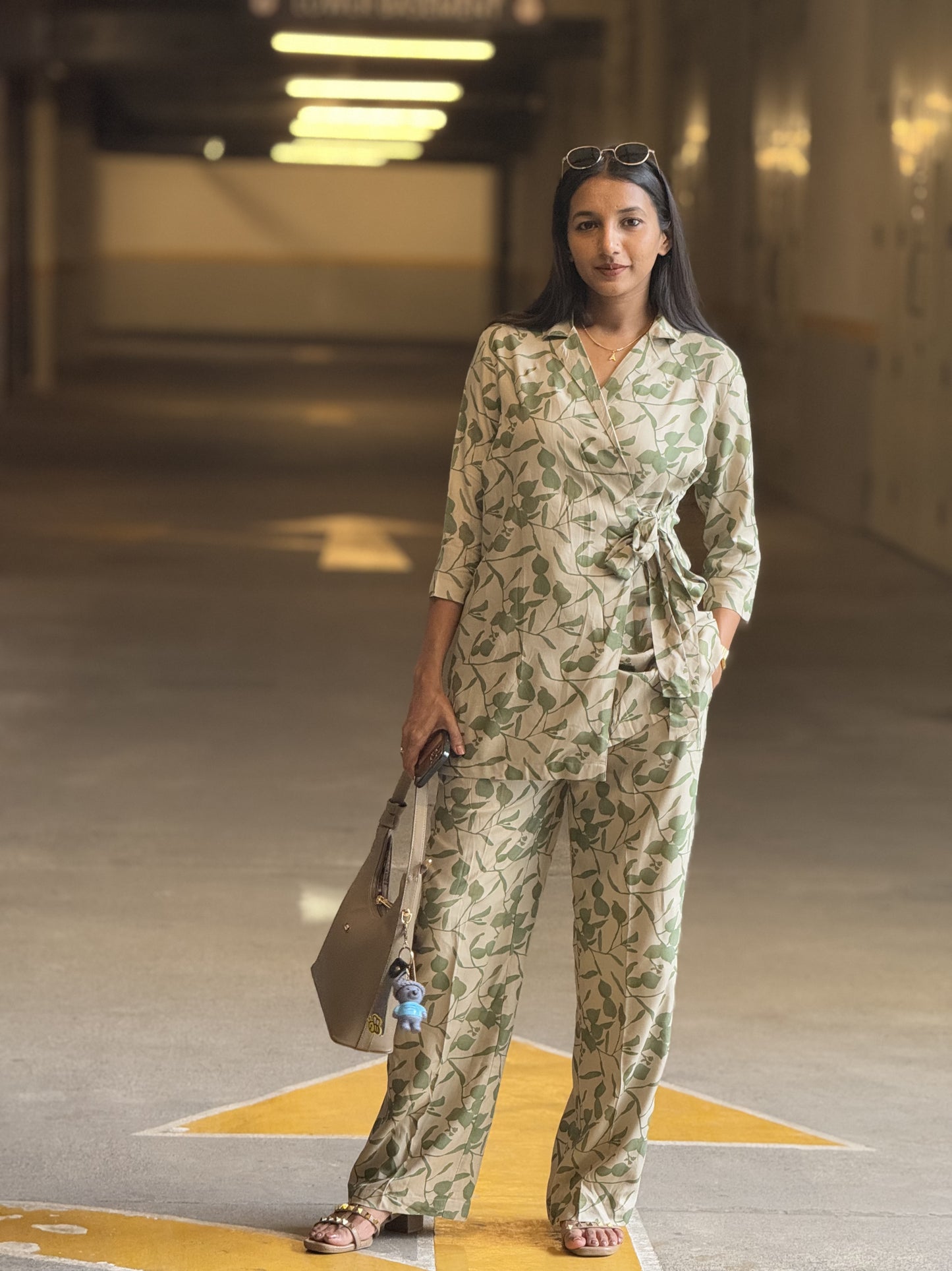 #MBA1938 Wrap co-ord set-green