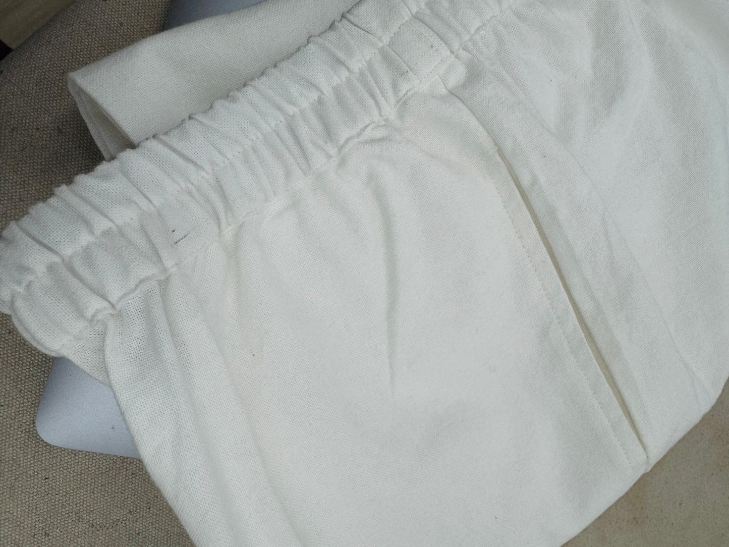 #MBA1932 Premium Cotton straight pants- white