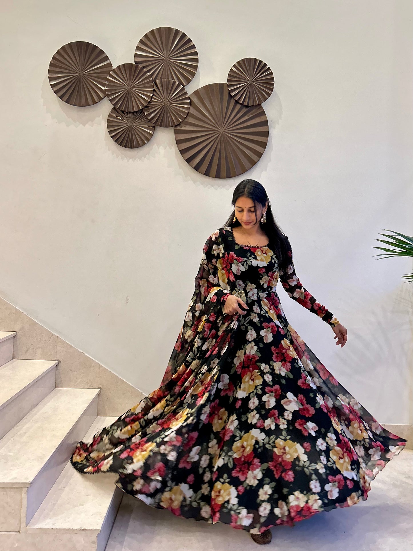 #MBA1657 Aksara floral anarkali and dupatta