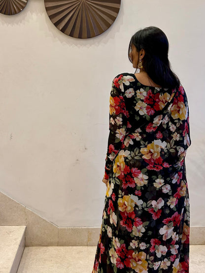 #MBA1657 Aksara floral anarkali and dupatta