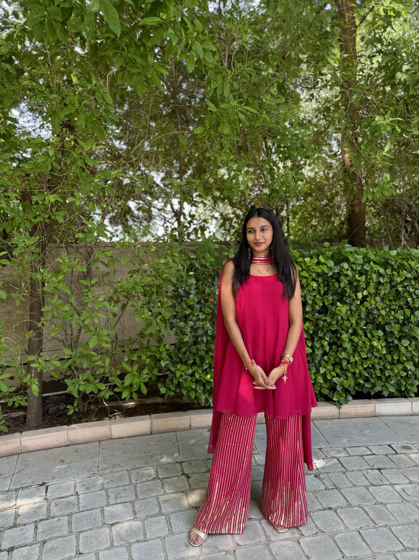 #MBA2002 Kalidaar co-ord set- Magenta