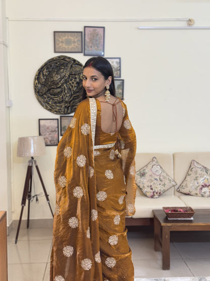 MBA2045 Bronze love 1 min saree and blouse