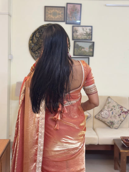 MBA2041 Mastaani peach 1 min saree and blouse