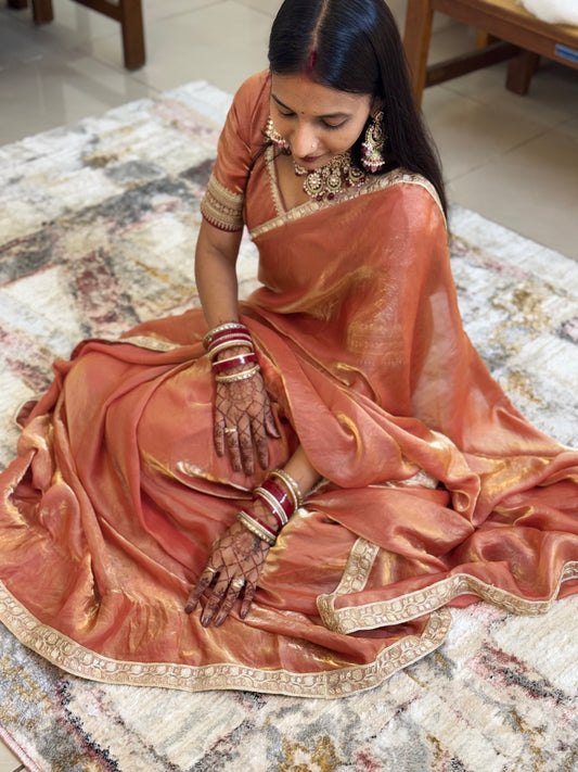 MBA2041 Mastaani peach 1 min saree and blouse