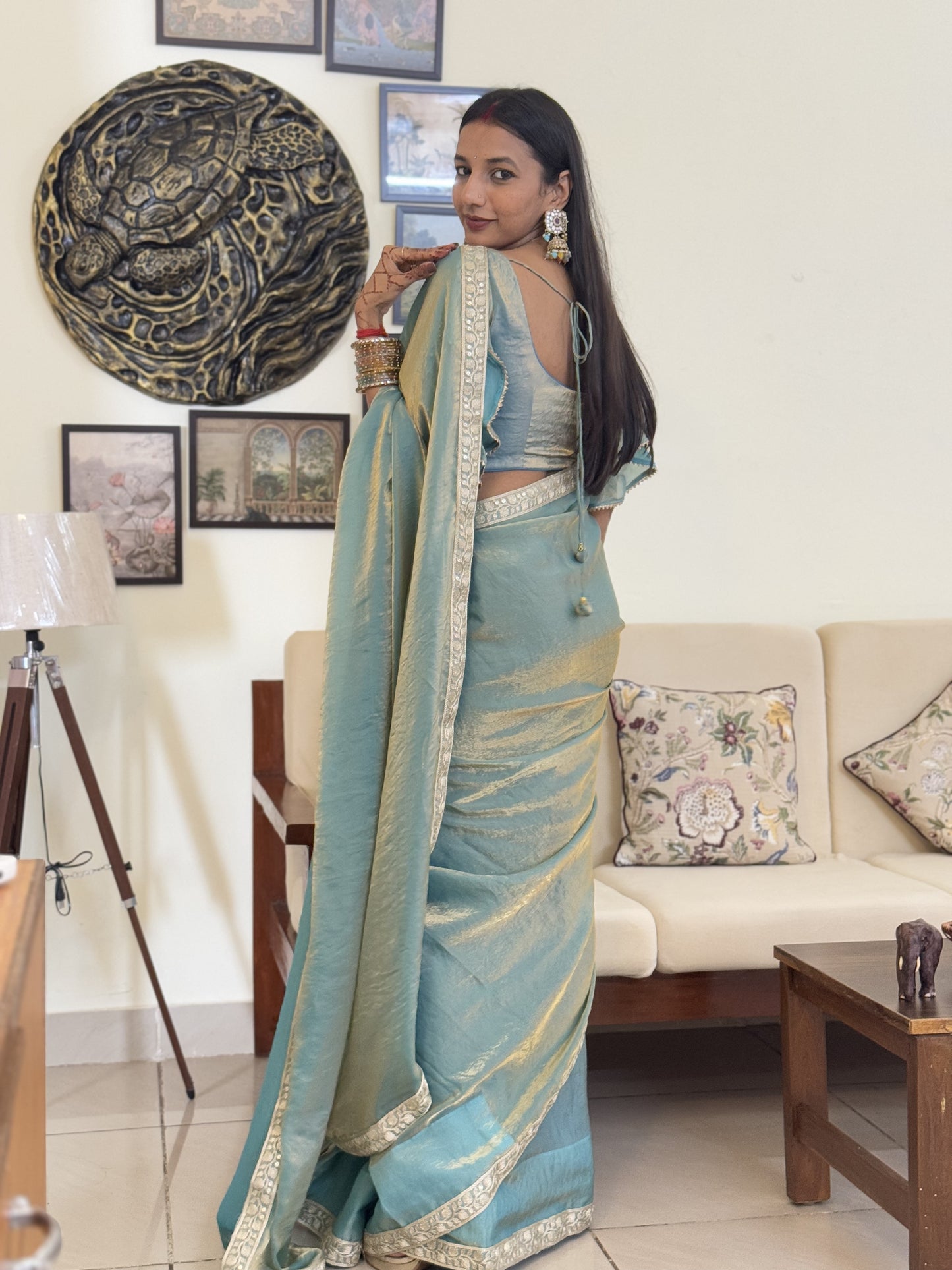 MBA2042 Mastaani Blue 1 min saree and blouse