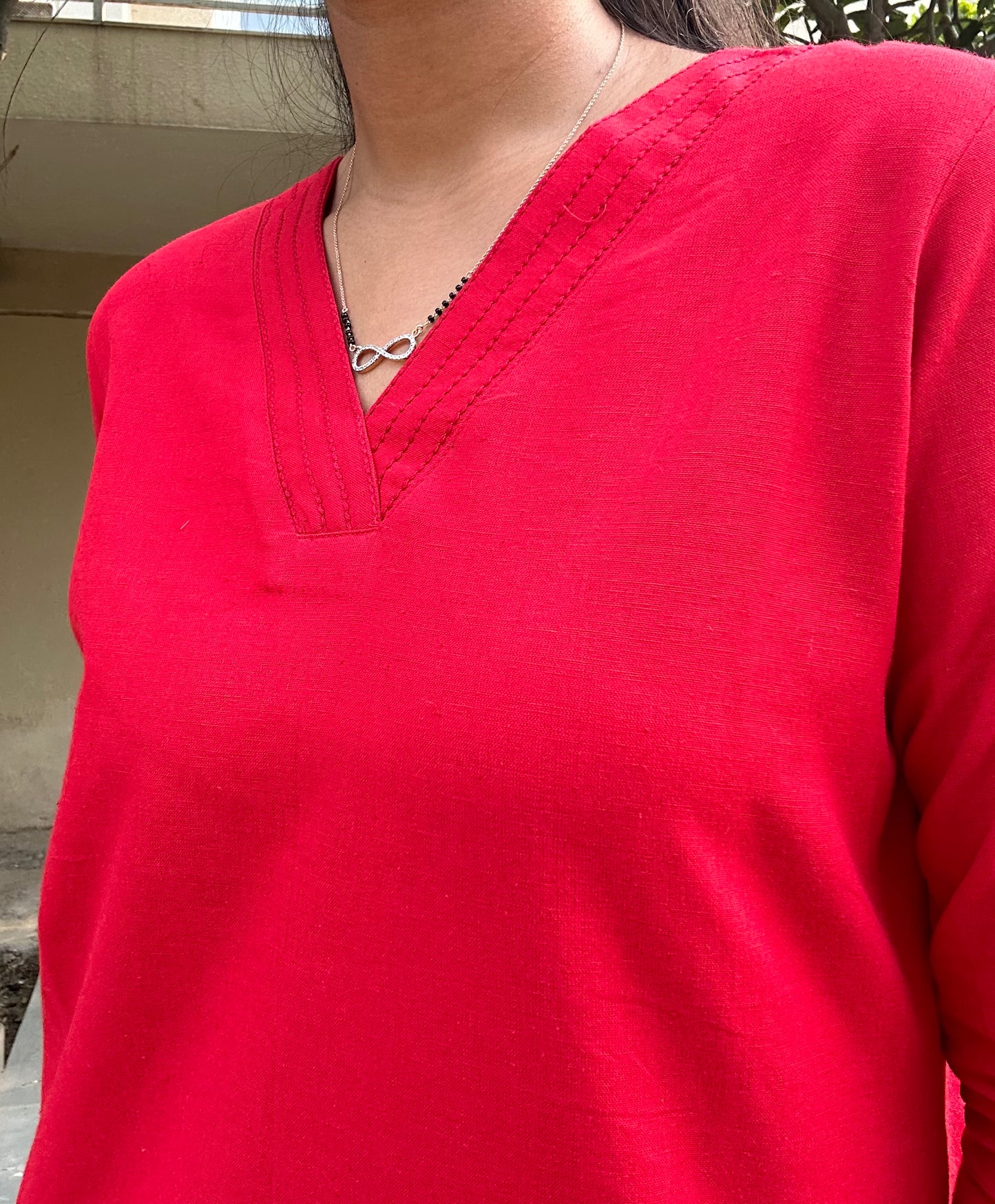 #MBA1671 Cotton flex coord set- Red