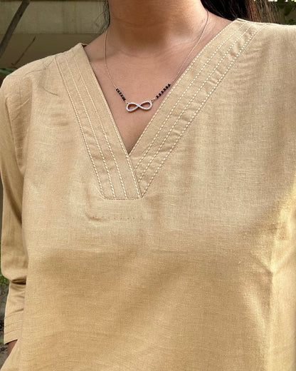 #MBA1670 Cotton flex coord set- Khaki brown