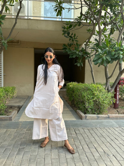 #MBA1669 Cotton flex coord set- Baby peach