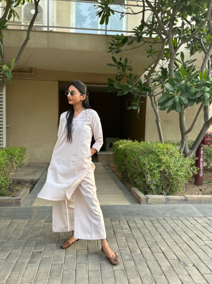 #MBA1669 Cotton flex coord set- Baby peach