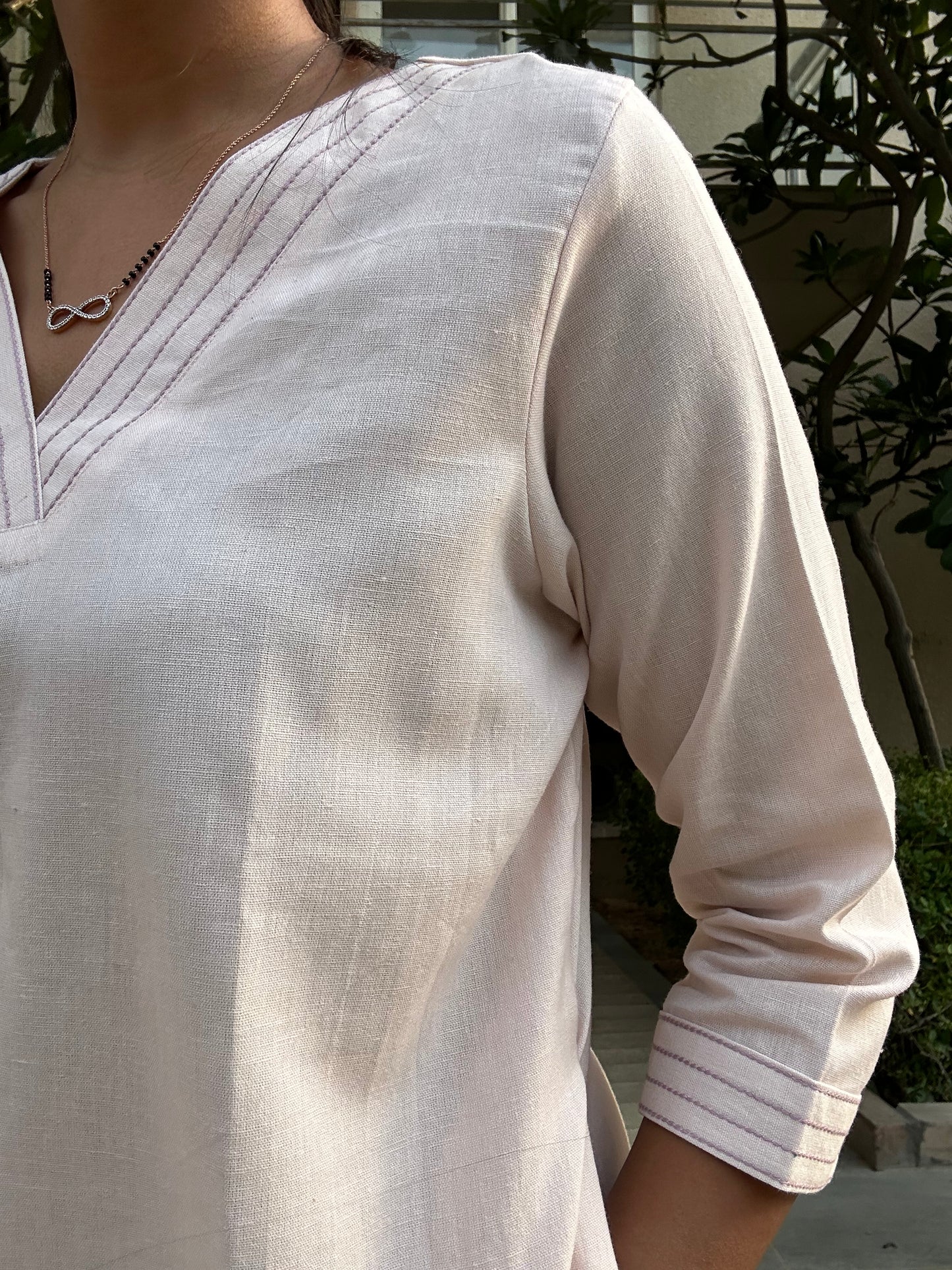 #MBA1669 Cotton flex coord set- Baby peach