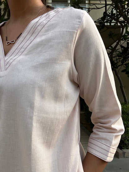 #MBA1669 Cotton flex coord set- Baby peach