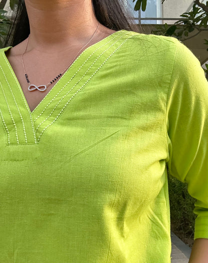 #MBA1668 Cotton flex coord set- Green