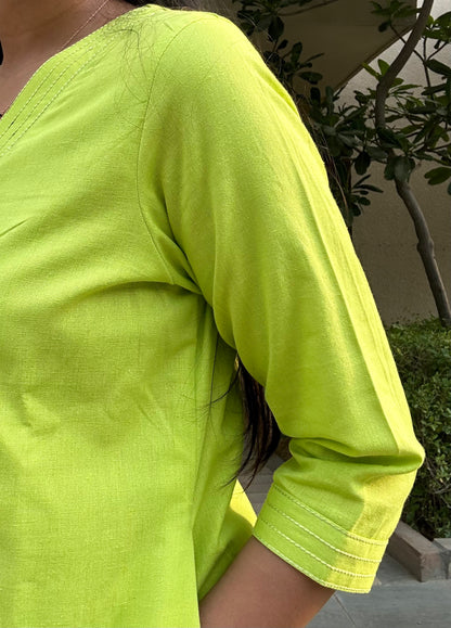 #MBA1668 Cotton flex coord set- Green