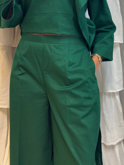 #MBA1802 Rozana Kurta pant set- Bottle green