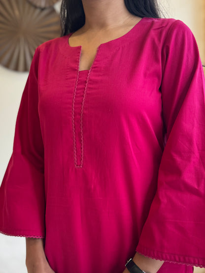 #MBA1804 Rozana Kurta pant set- Magenta pink