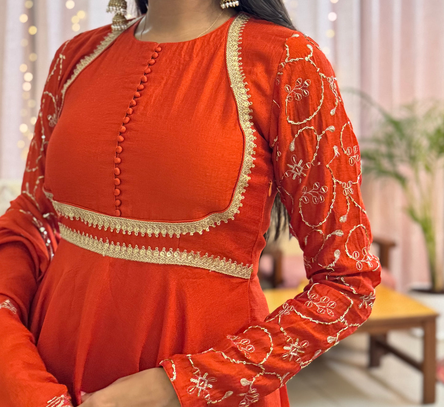 #MBA2055 Kashvi anarkali and dupatta- orange