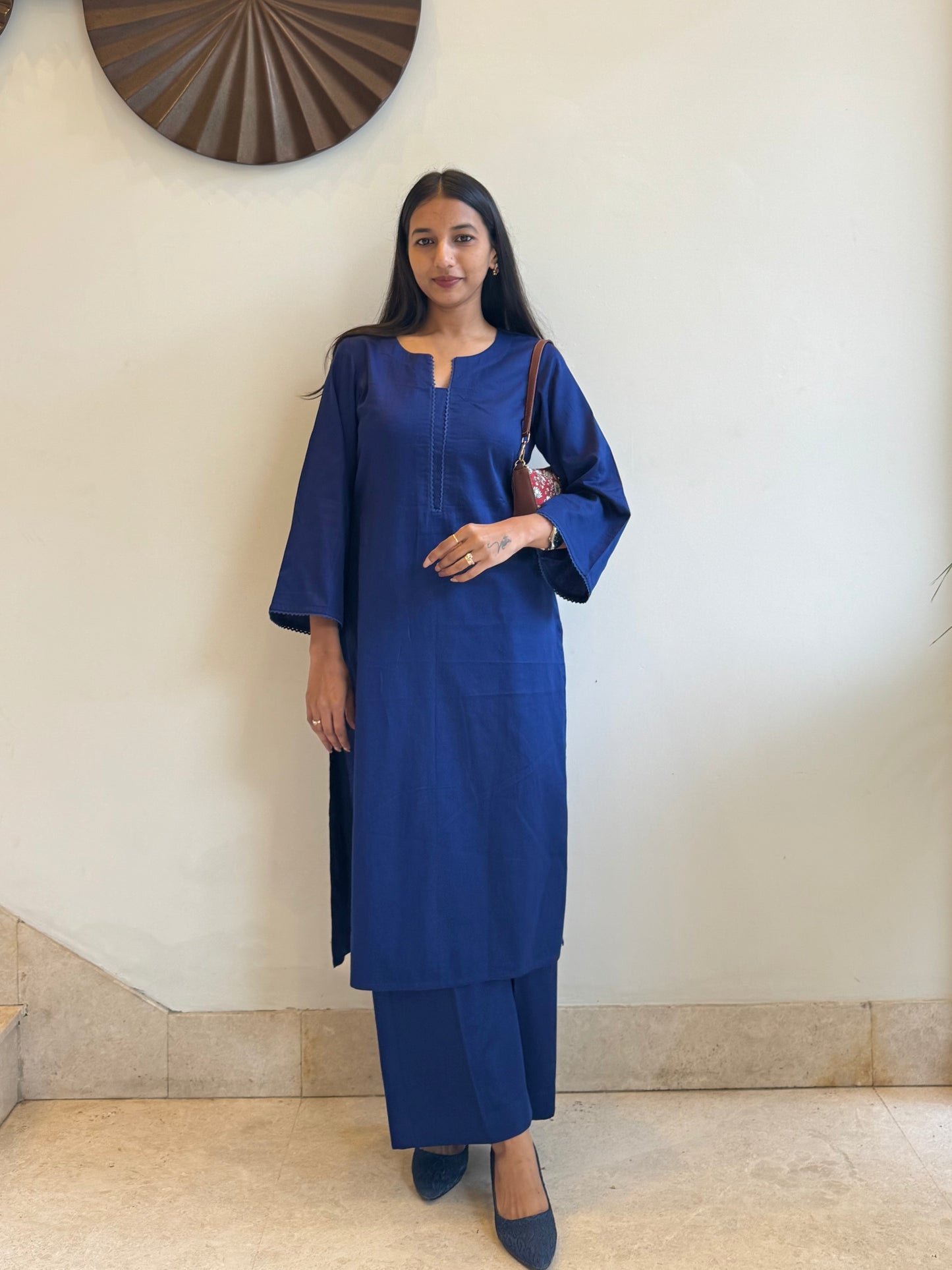 #MBA1805 Rozana Kurta pant set- Navy blue