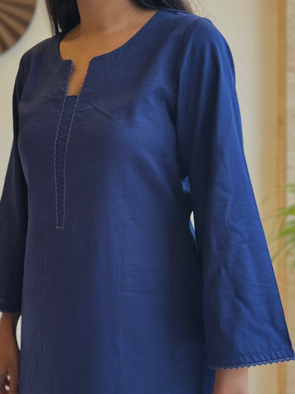 #MBA1805 Rozana Kurta pant set- Navy blue