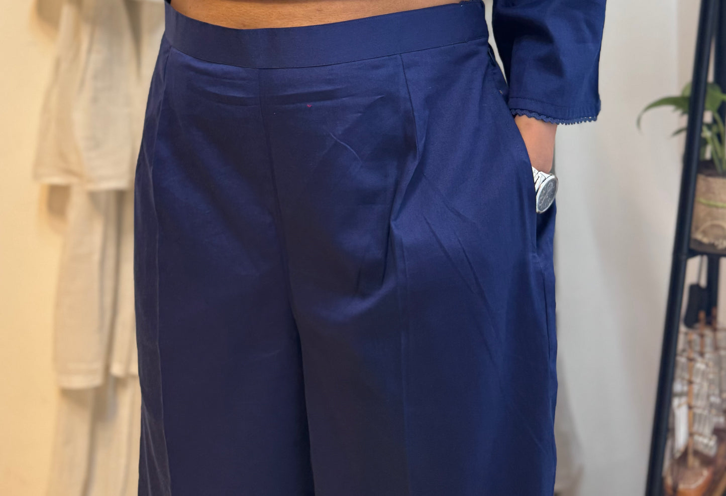 #MBA1805 Rozana Kurta pant set- Navy blue