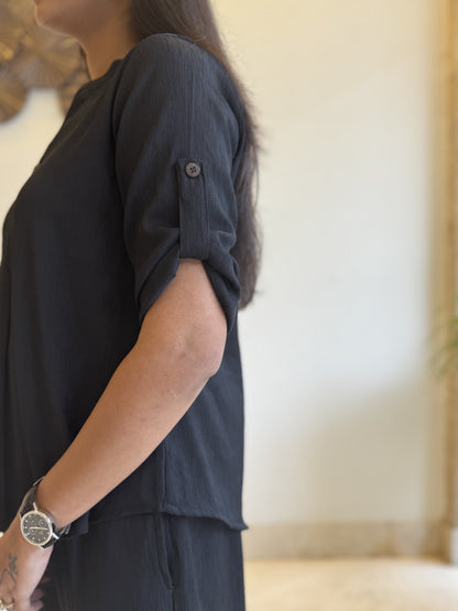 #MBA1810 Casual coord set- Black