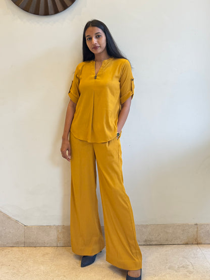 #MBA1813 Casual coord set- Yellow