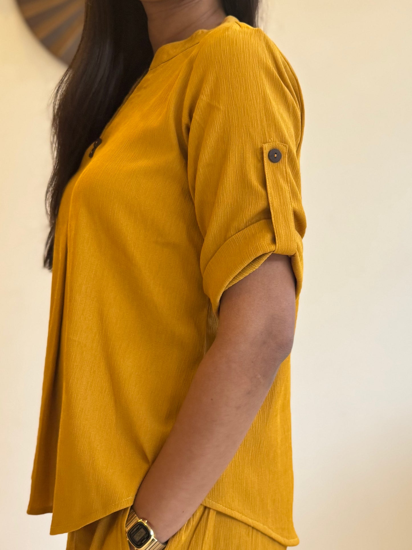 #MBA1813 Casual coord set- Yellow