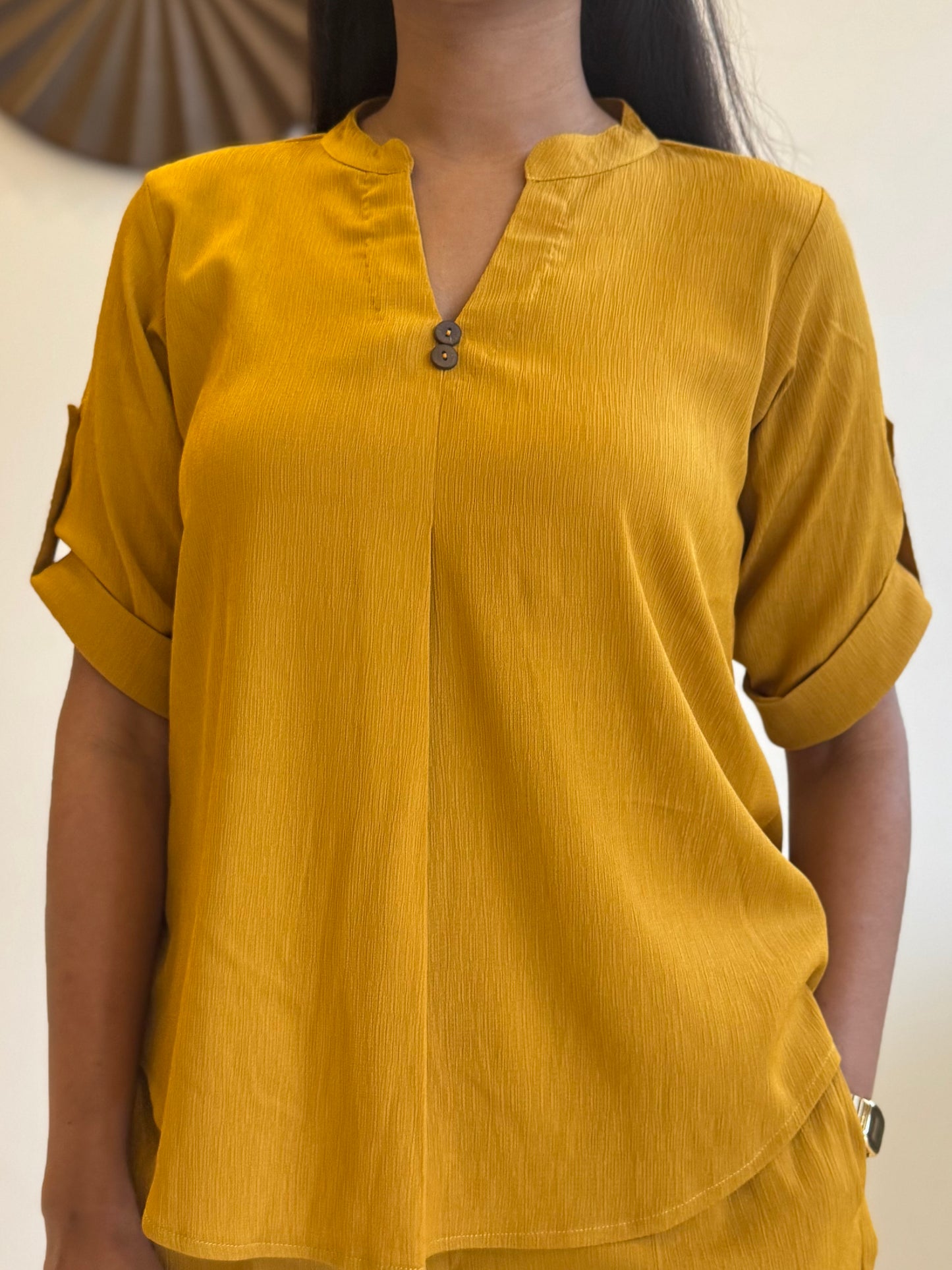 #MBA1813 Casual coord set- Yellow