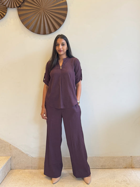 #MBA1814 Casual coord set- Wine