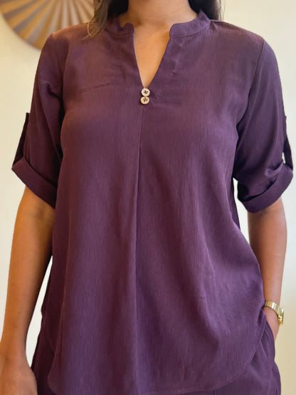 #MBA1814 Casual coord set- Wine