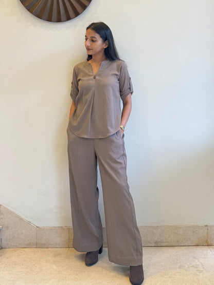 #MBA1811 Casual coord set- Ash grey