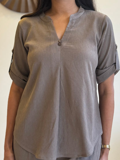 #MBA1811 Casual coord set- Ash grey