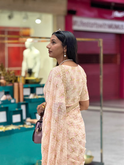 #MBA1968 Aisha floral 1 min saree and blouse