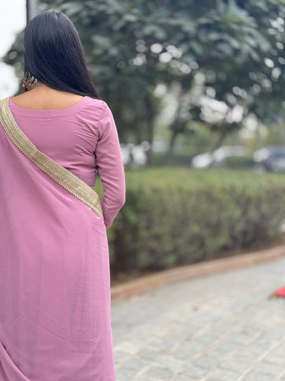 #MBA1050 Raima anarkali and dupatta- Mauve