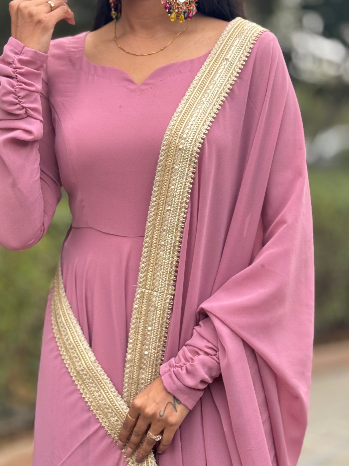 #MBA1050 Raima anarkali and dupatta- Mauve