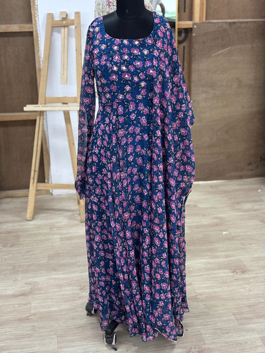 Baani blue anarkali and dupatta