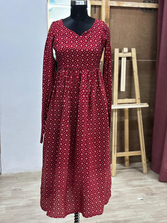 muslin silk side slit kurti