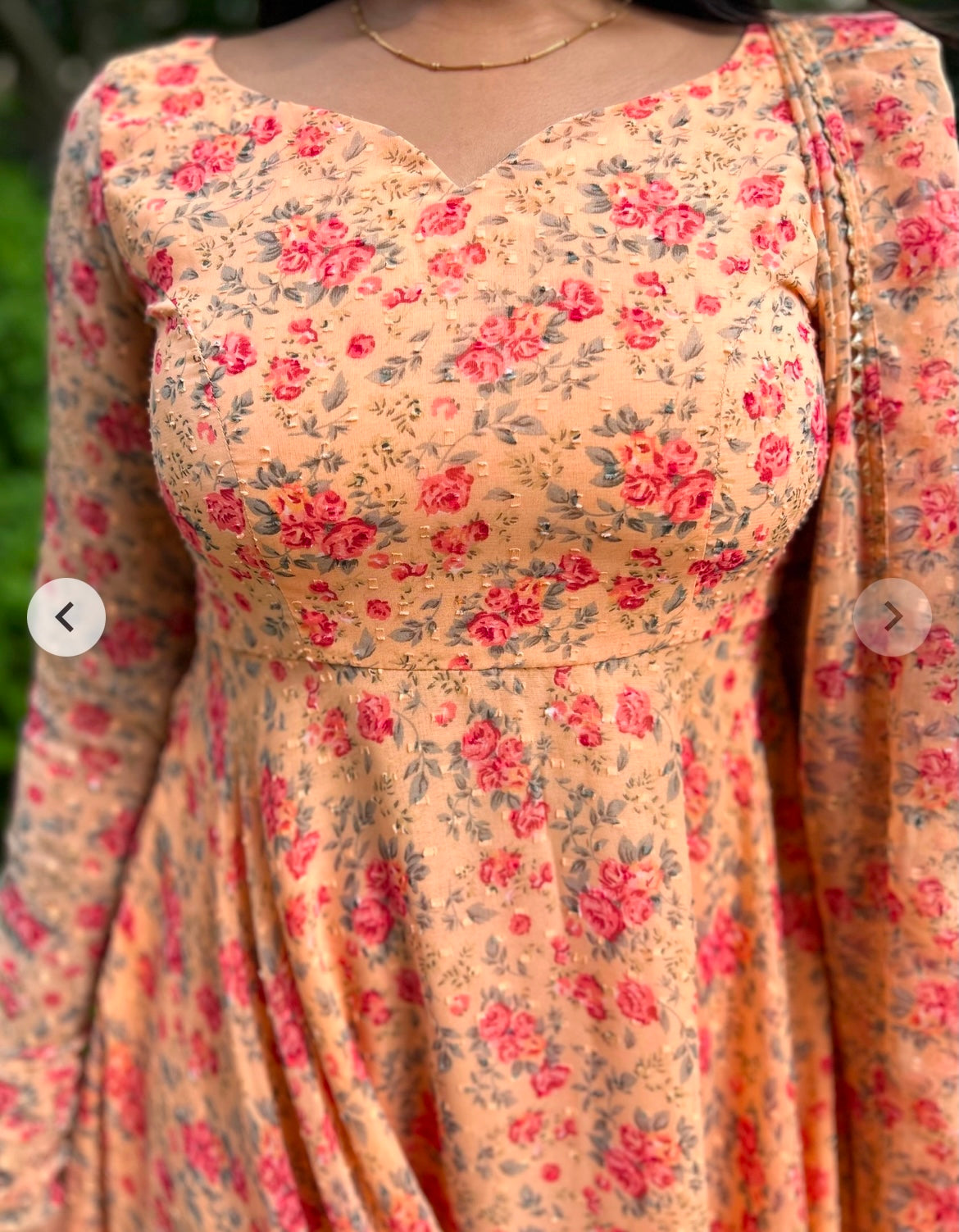 #MBA1834 Bahar gota anarkali and dupatta- Orange